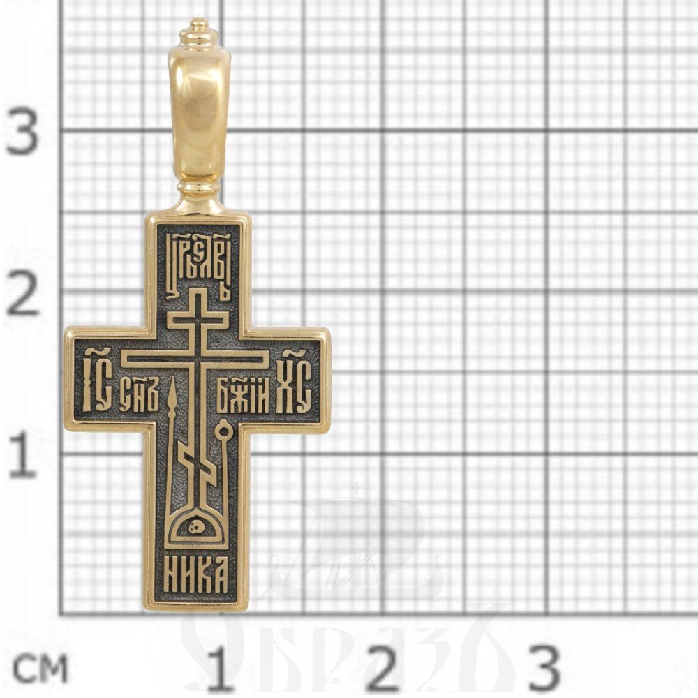 древнерусский крест, золото 585 проба желтое (арт. 201.881)