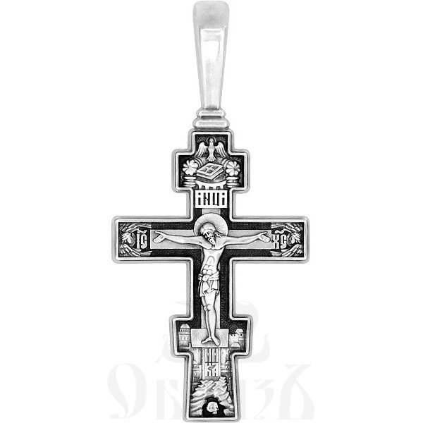 крест «распятие христово. ангел хранитель», серебро 925 проба (арт. 101.499)