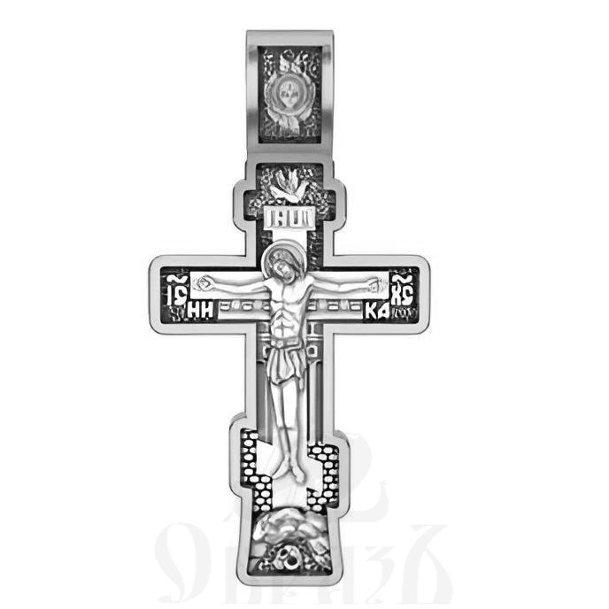 восьмиконечный крест с молитвой честному кресту, серебро 925 проба с родированием (арт. 17.027р)